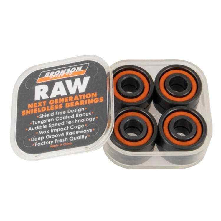 Bronson Speed Co. Raw Skateboard Bearings Pack of 8