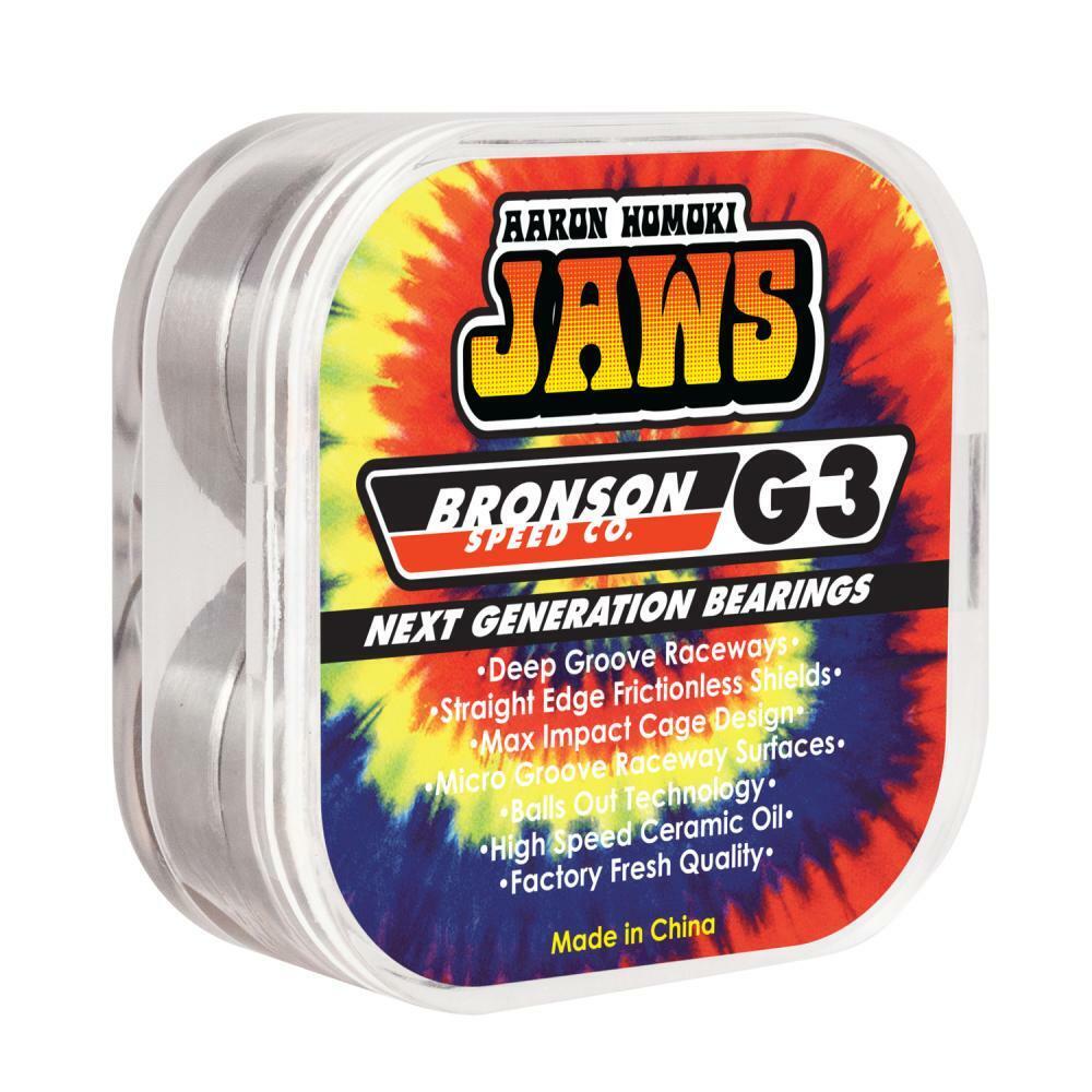 Bronson Speed Co Skateboard Bearings G3 Jaws Tie Dye