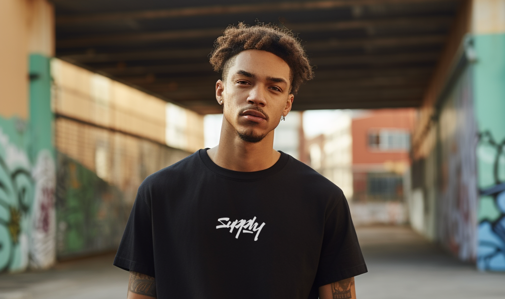 Mens Black Skater T-shirt