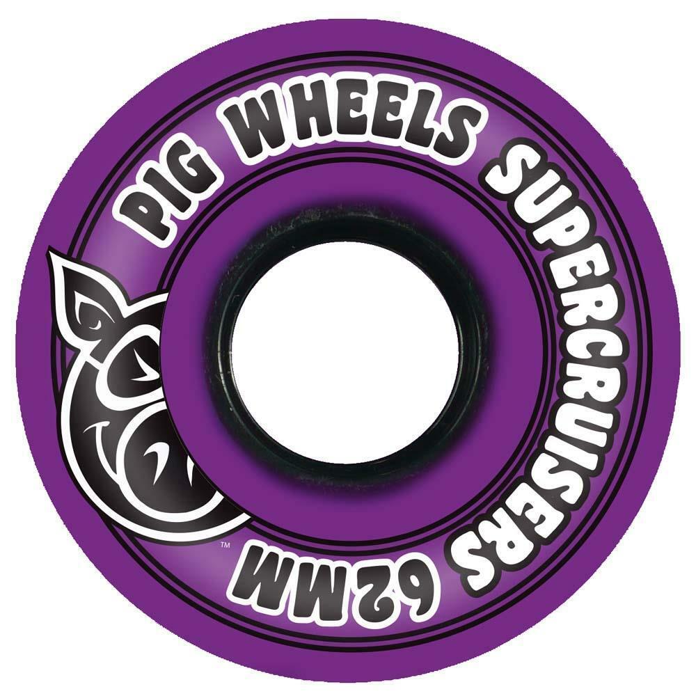 Pig Wheels Supercruiser Purple Skateboard Wheels 62mm