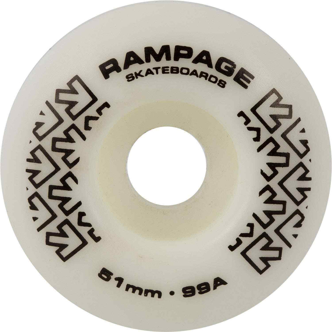 Rampage 99A Skateboard Wheel White Black