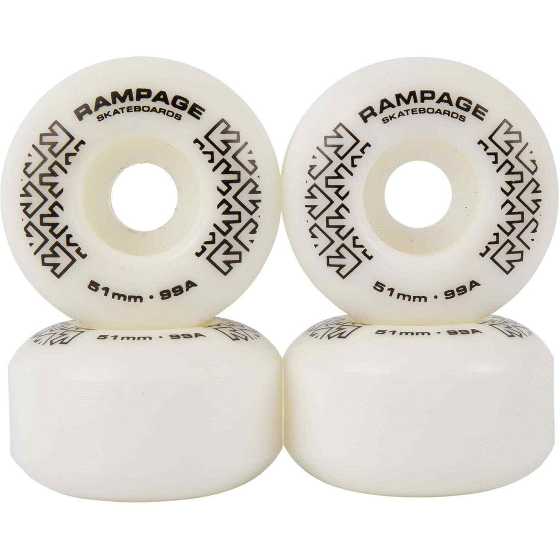 Rampage 99A Skateboard Wheel White Black