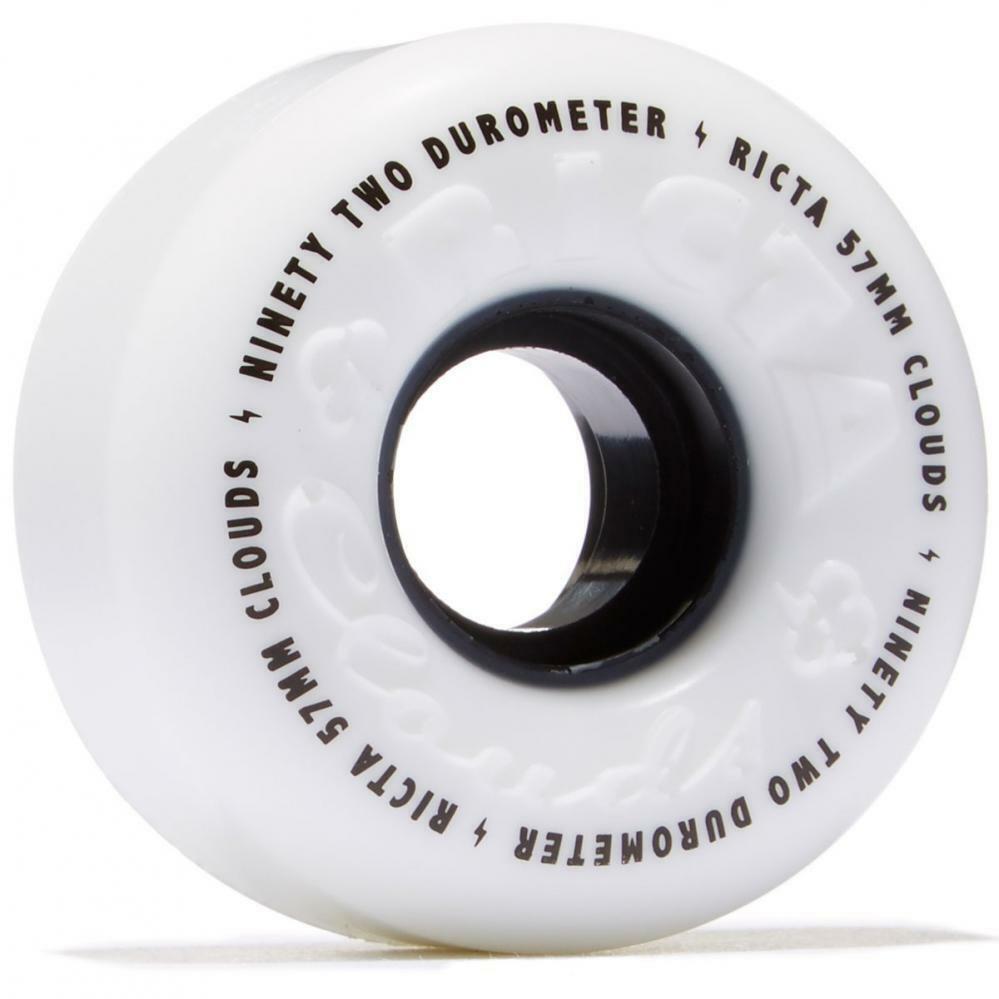 Ricta Wheels Clouds Skateboard Wheels 92A White Black 54mm