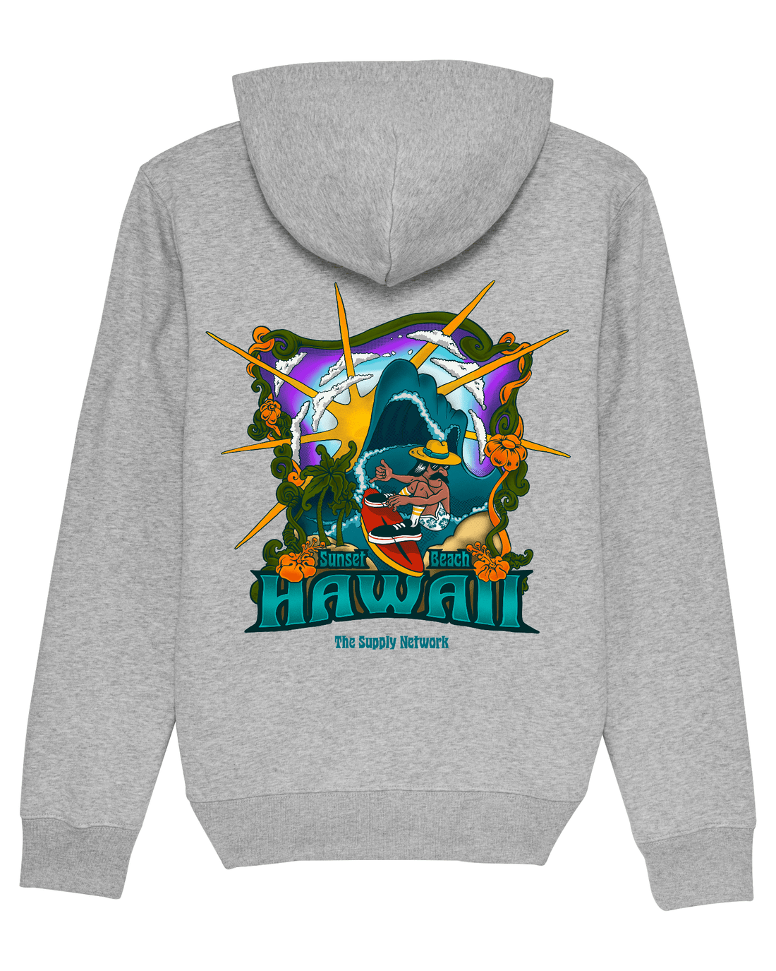 Grey Skateboard Hoodie, Psyche Surf Back