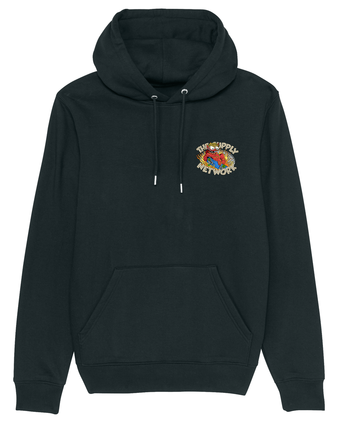 Black Skater Hoodie, Devil Baby Front Print
