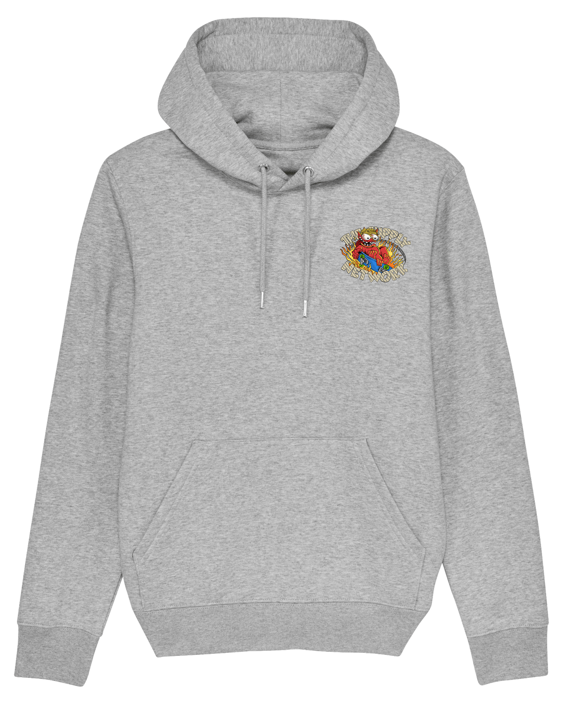 Grey Skater Hoodie, Devil Baby Front Print
