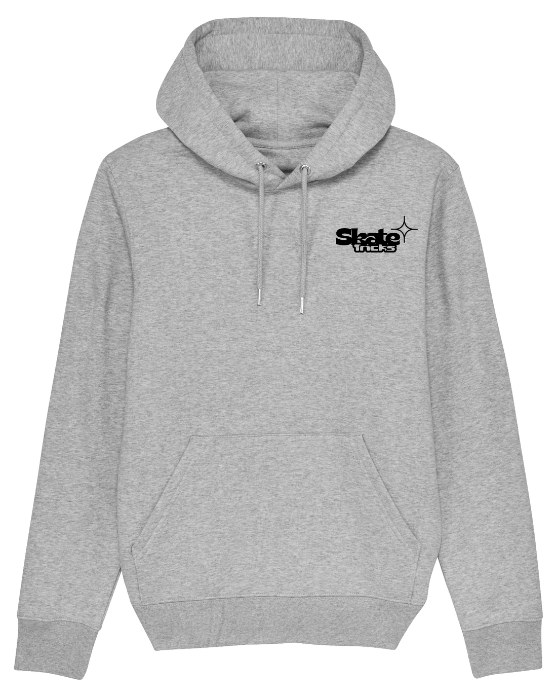 Grey Skater Hoodie, Skate Tricks Front Print