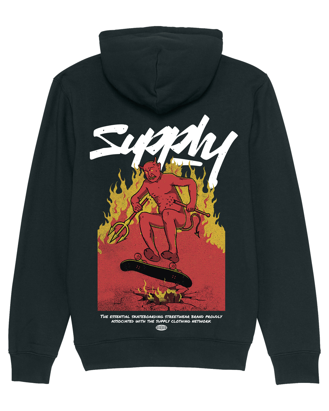 Black Skater Hoodie, Skate With The Devil Back