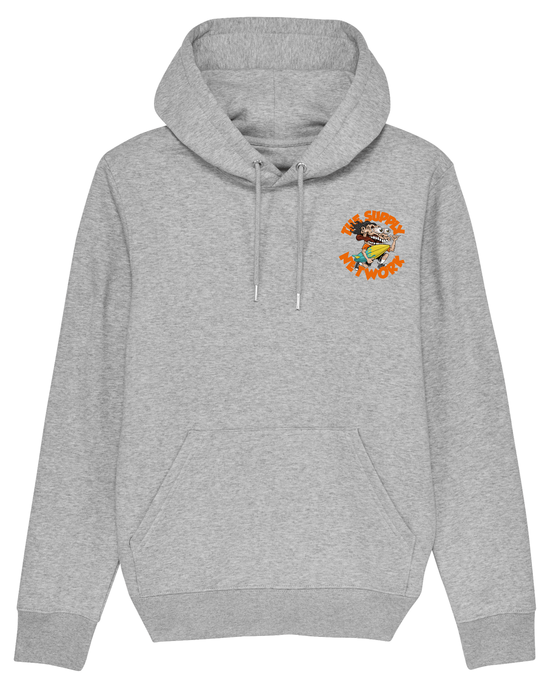 Grey Skater Hoodie. Surf Crazy Front Print