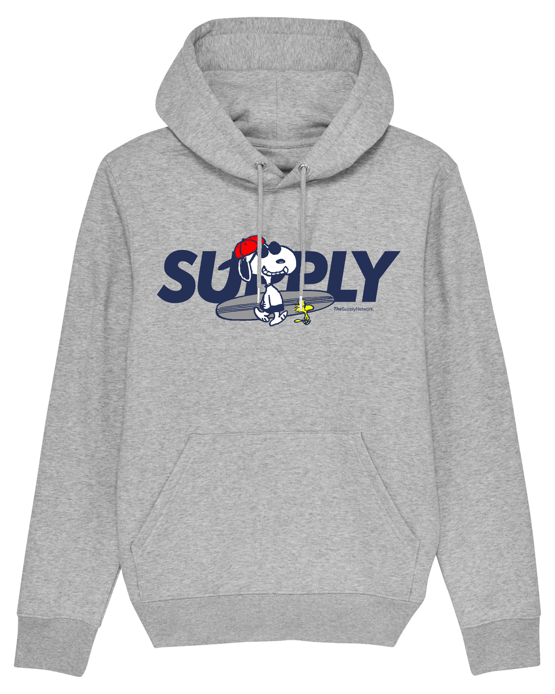 Grey Skater Hoodie, Surfer Dog Front Print