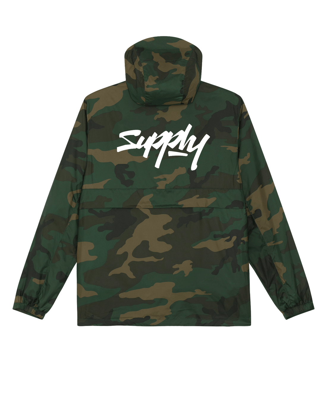Camouflage Skater Jacket, Quarter Zip Back Print