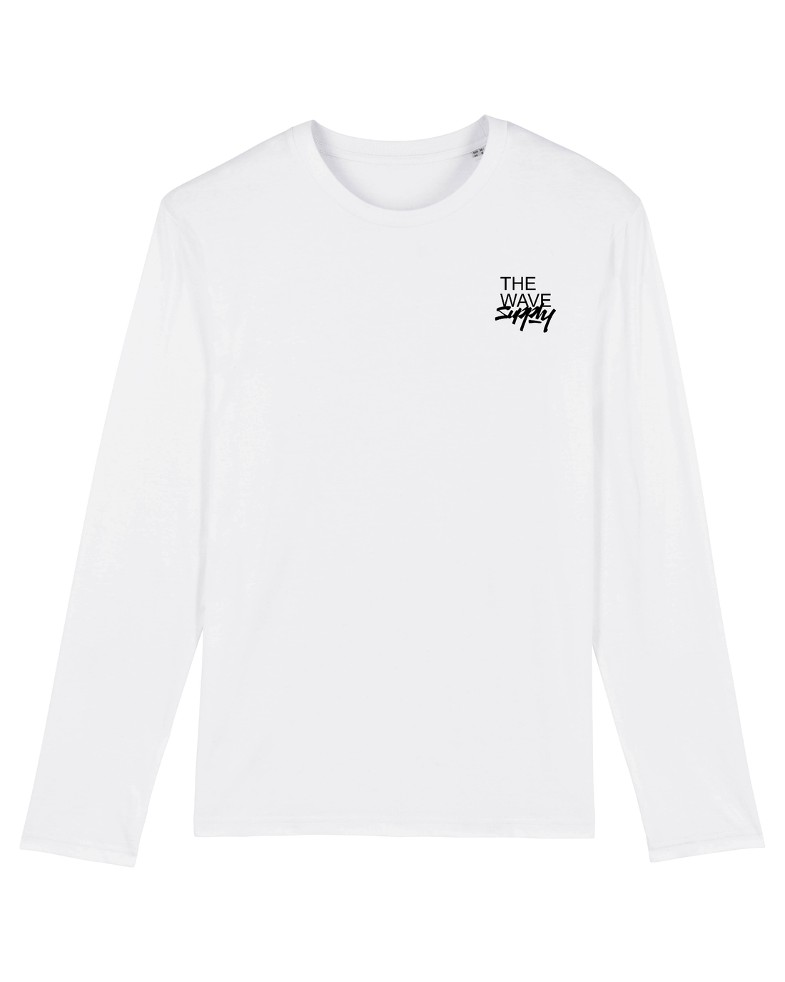 White Skater Long Sleeve, Catch The Wave Front Print