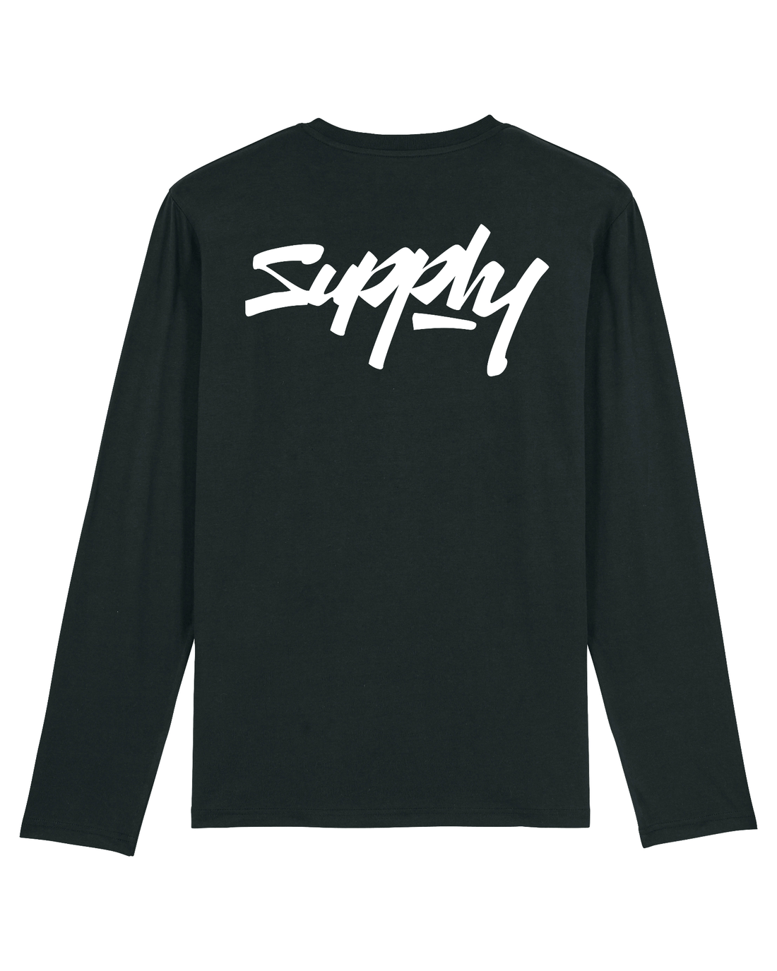 Black Skater Long Sleeve, Supply V2 Back Print