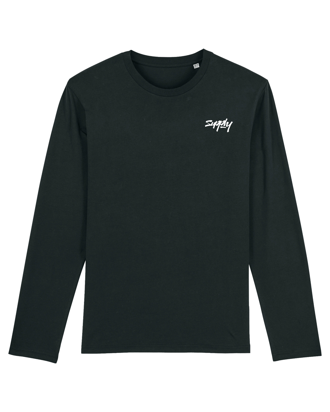 Black Skater Long Sleeve, Supply V2 Front Print