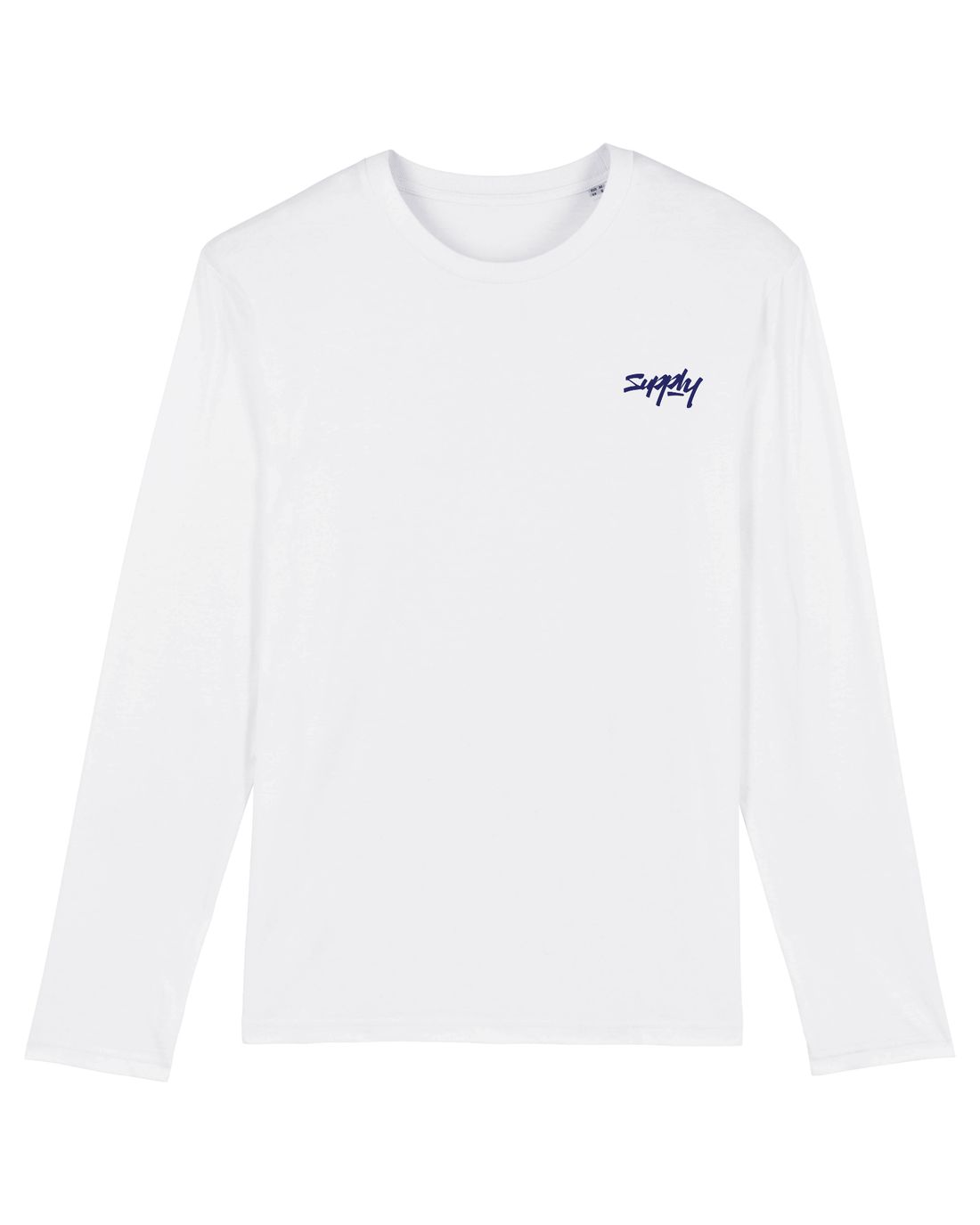 White Skater Long Sleeve, Surf Life Front Print