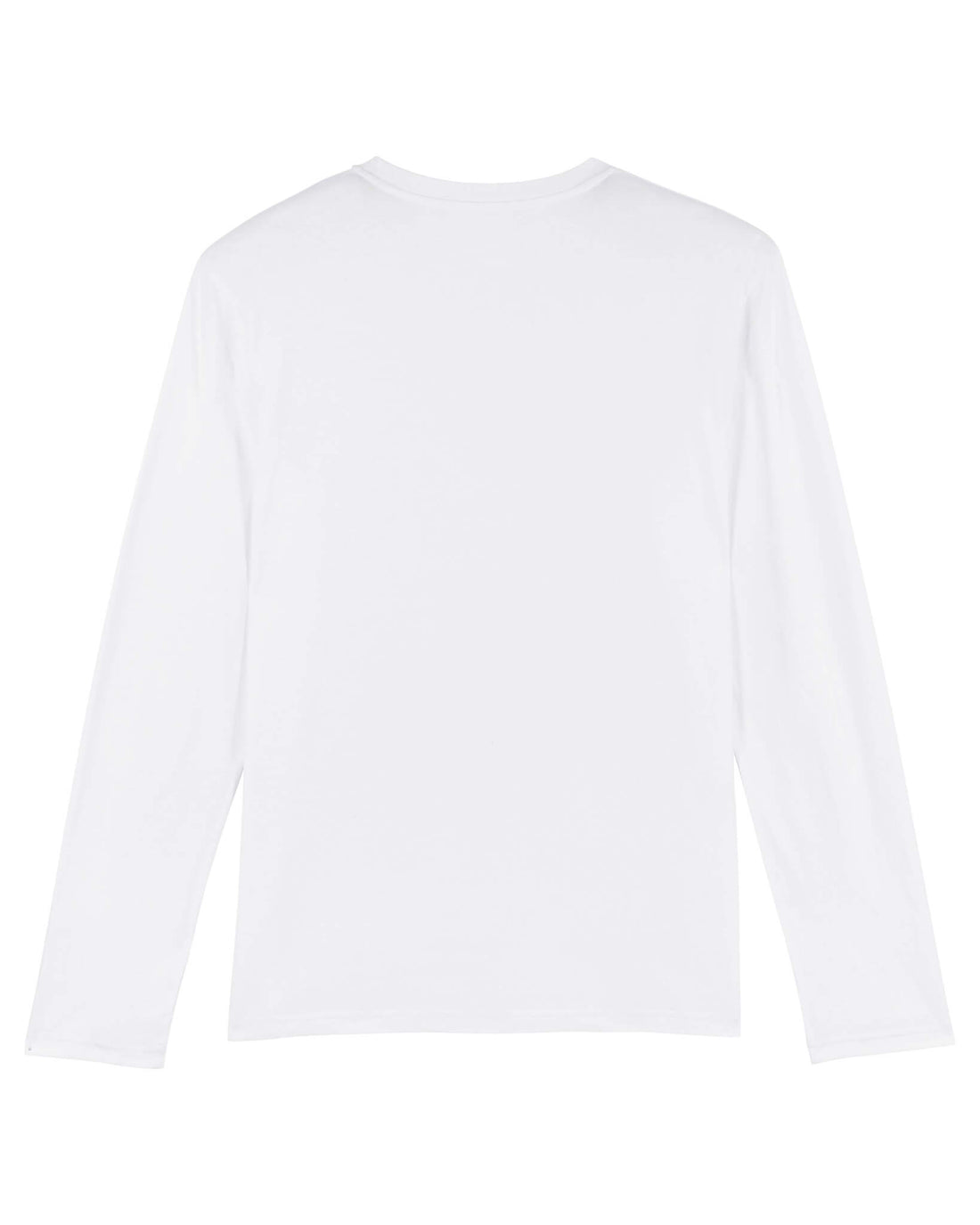 White Skater Long Sleeve, Surf Palm Back Print