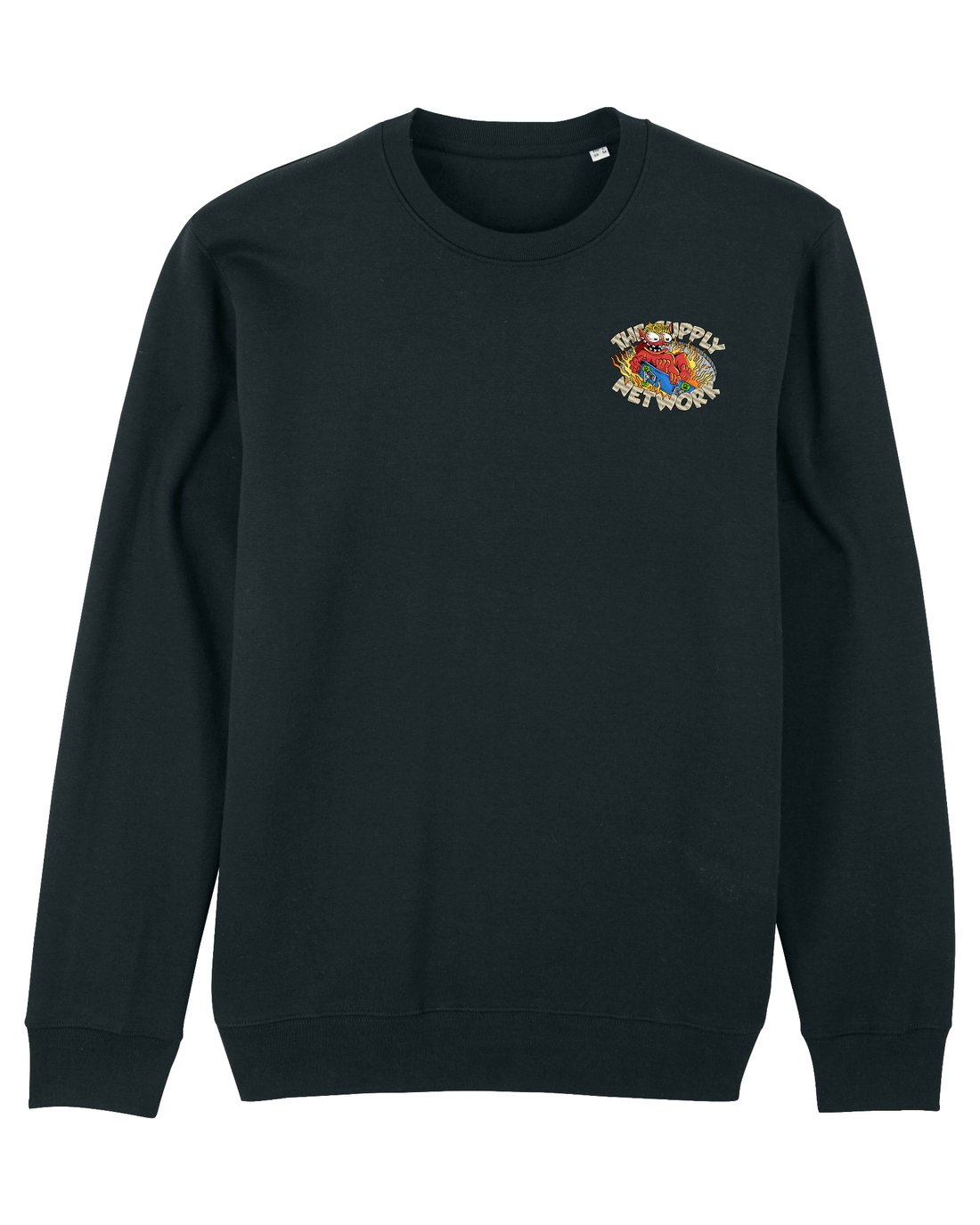Black Skater Sweatshirt, Devil Baby Front Print
