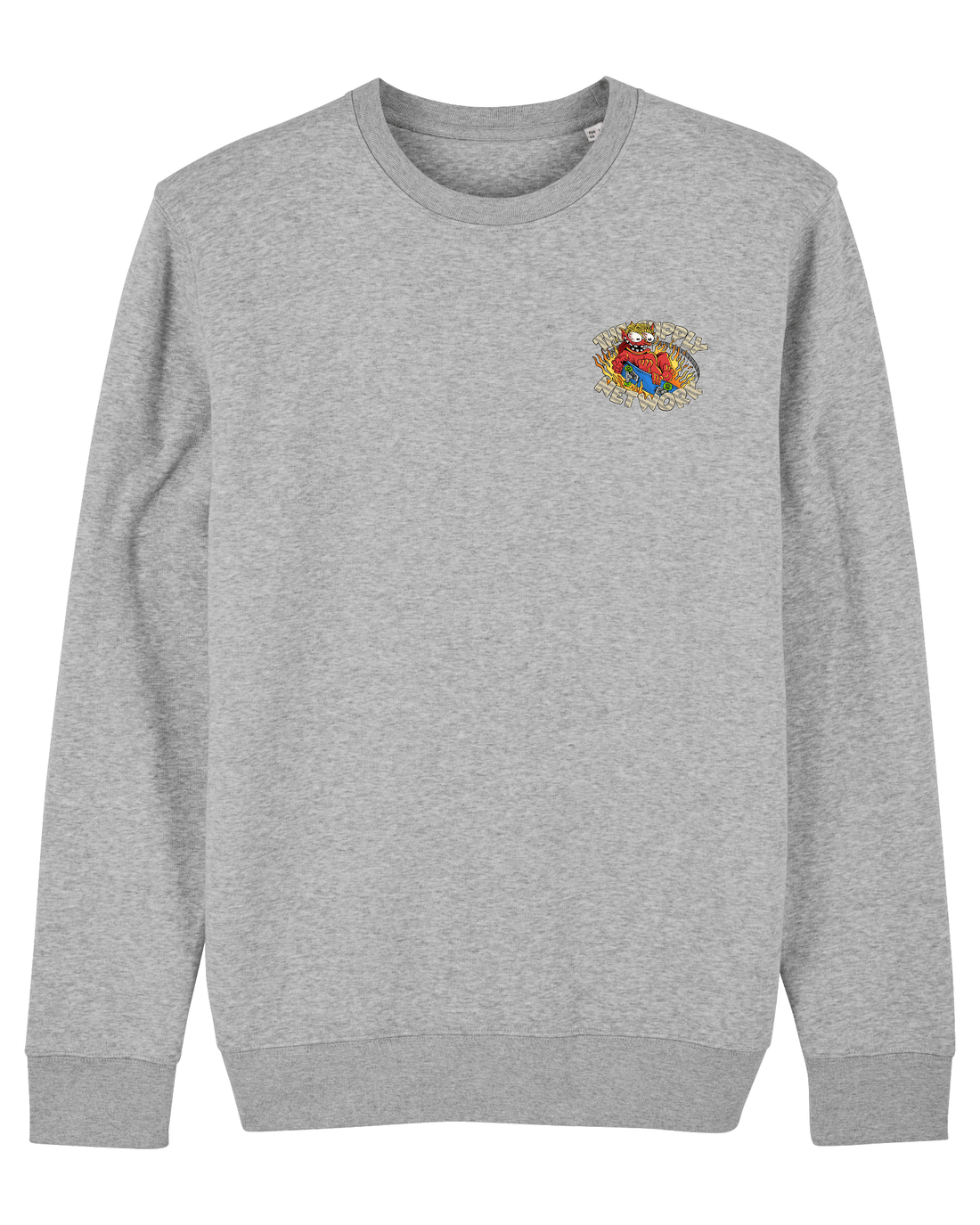 Grey Skater Sweatshirt, Devil Baby Front Print