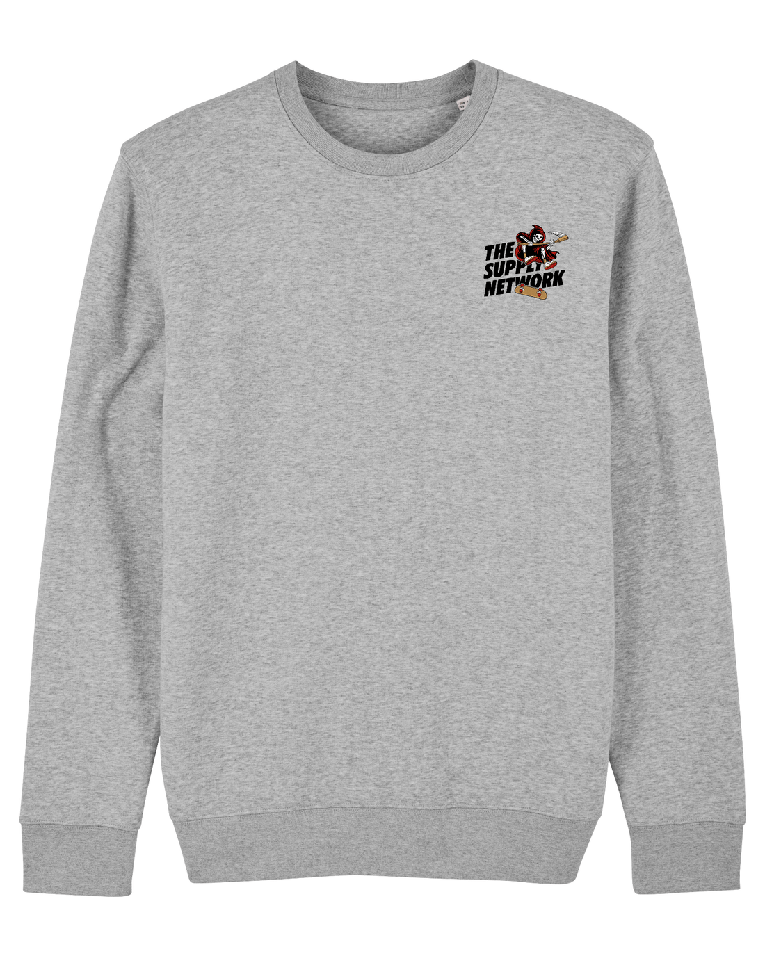 Grey Skater Sweatshirt, Grim Reaper Front Print