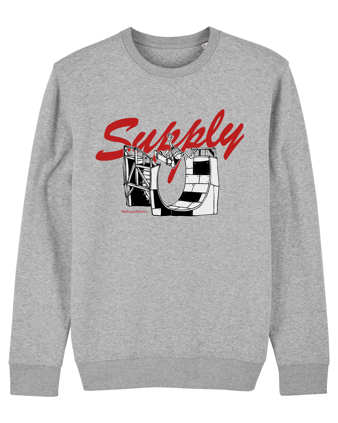Grey Skater Sweatshirt, Skate Ramp Front Print