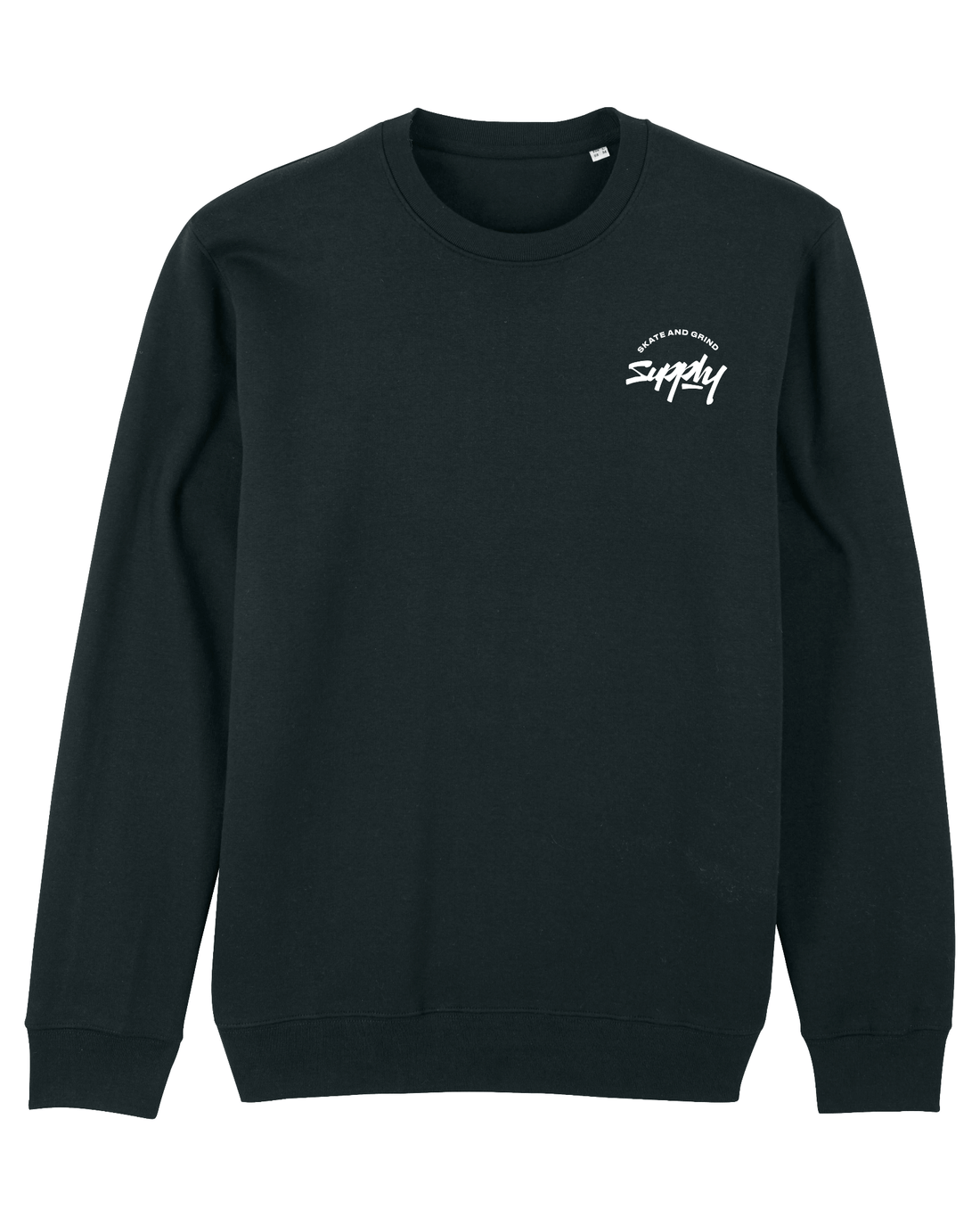 Black Skater Sweatshirt, Skate & Grind Front Print