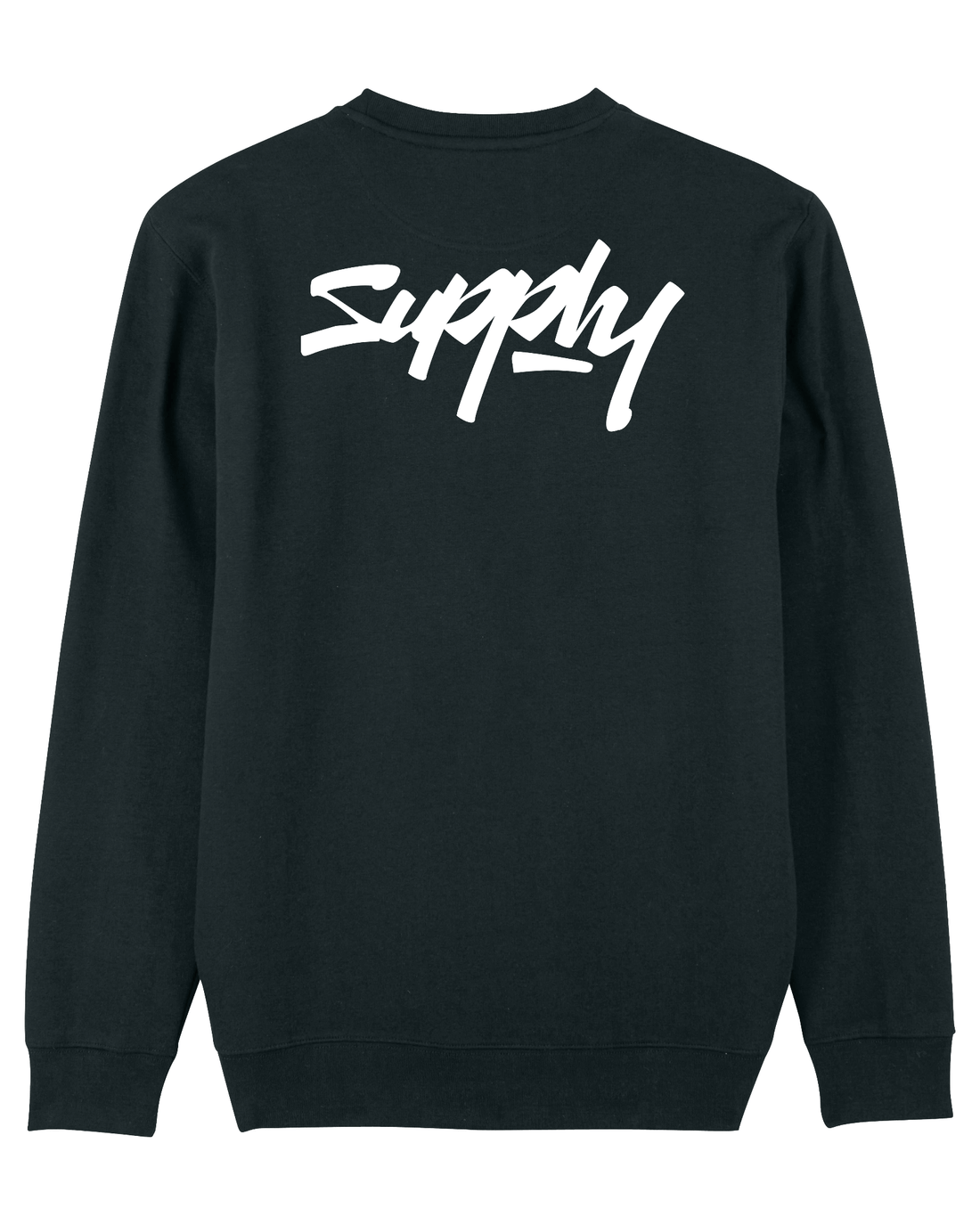 Black Skater Sweatshirt, Supply V2 Back Print