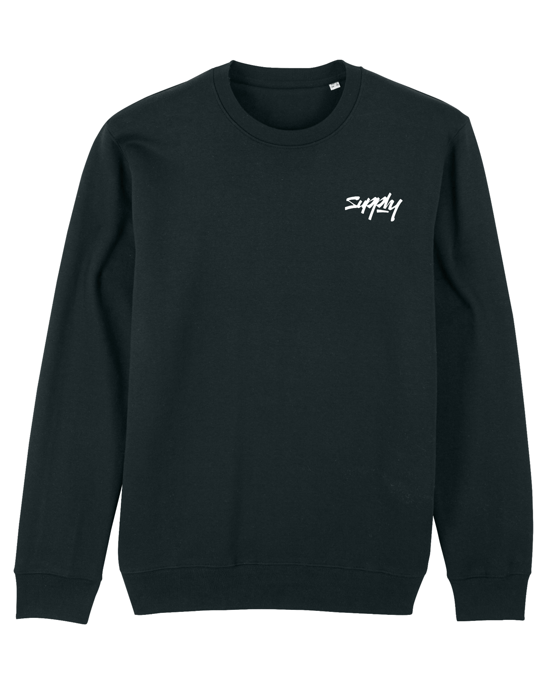 Black Skater Sweatshirt, Supply V2 Front Print