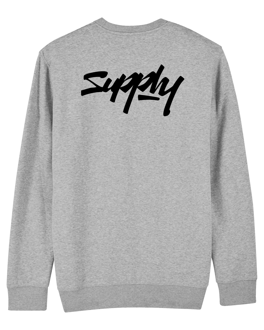Grey Skater Sweatshirt, Supply V2 Back Print