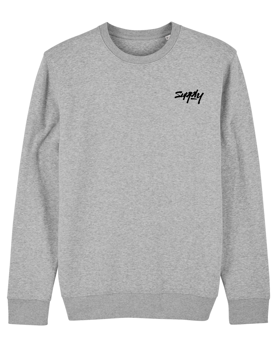 Grey Skater Sweatshirt, Supply V2 Front Print