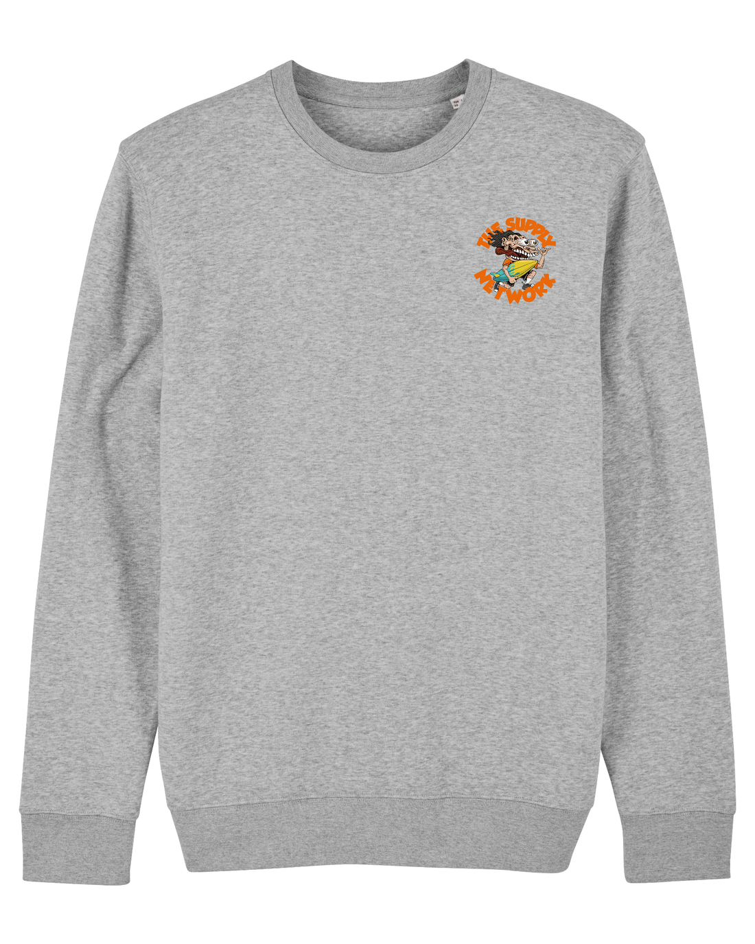 Grey Skater Sweatshirt, Surf Crazy Front Print