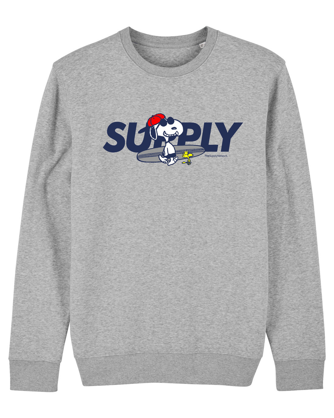 Grey Skater Sweatshirt, Surfer Dog Front Print