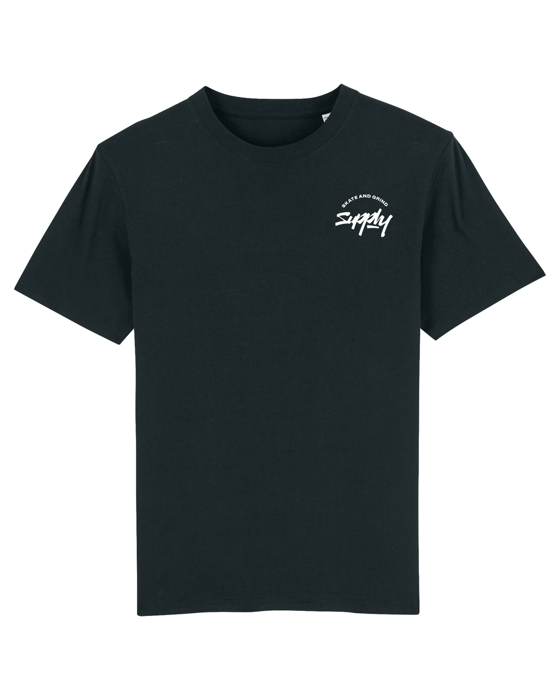 Black Skater T-Shirt, Skate and Grind Front Print