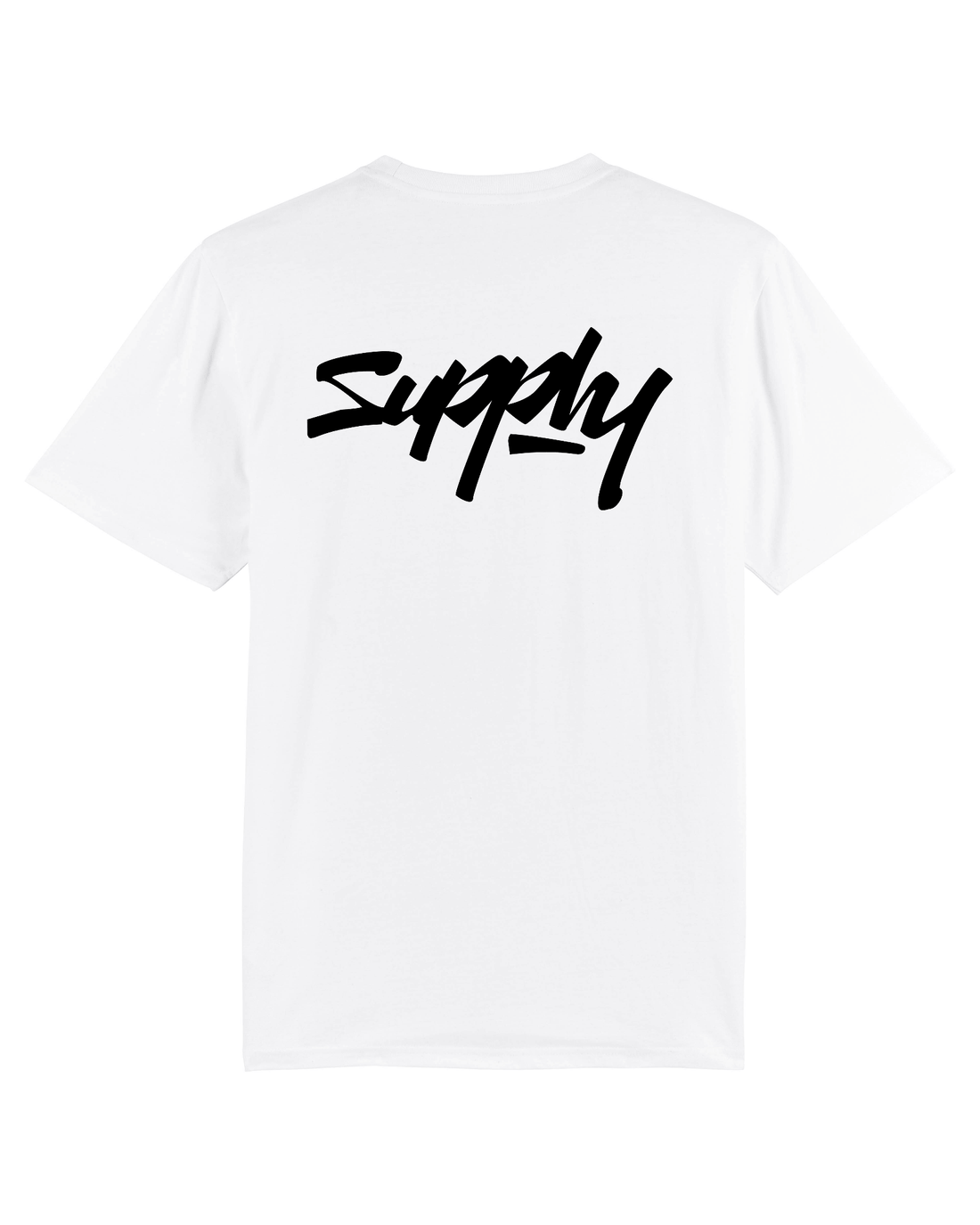 White Skater T-shirt, Supply V2 Back Print