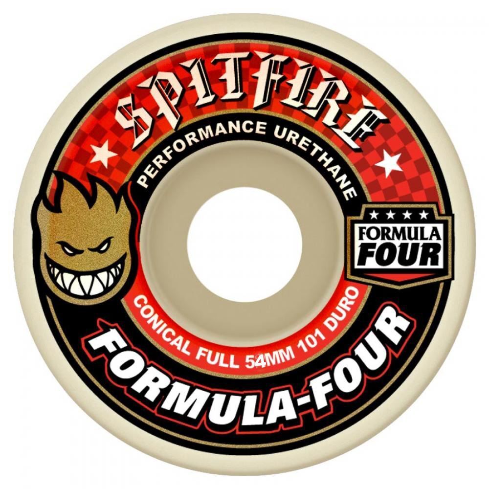 Spitfire Formula Four Skateboard Wheels Conical Full 101DU Natural 54mm New