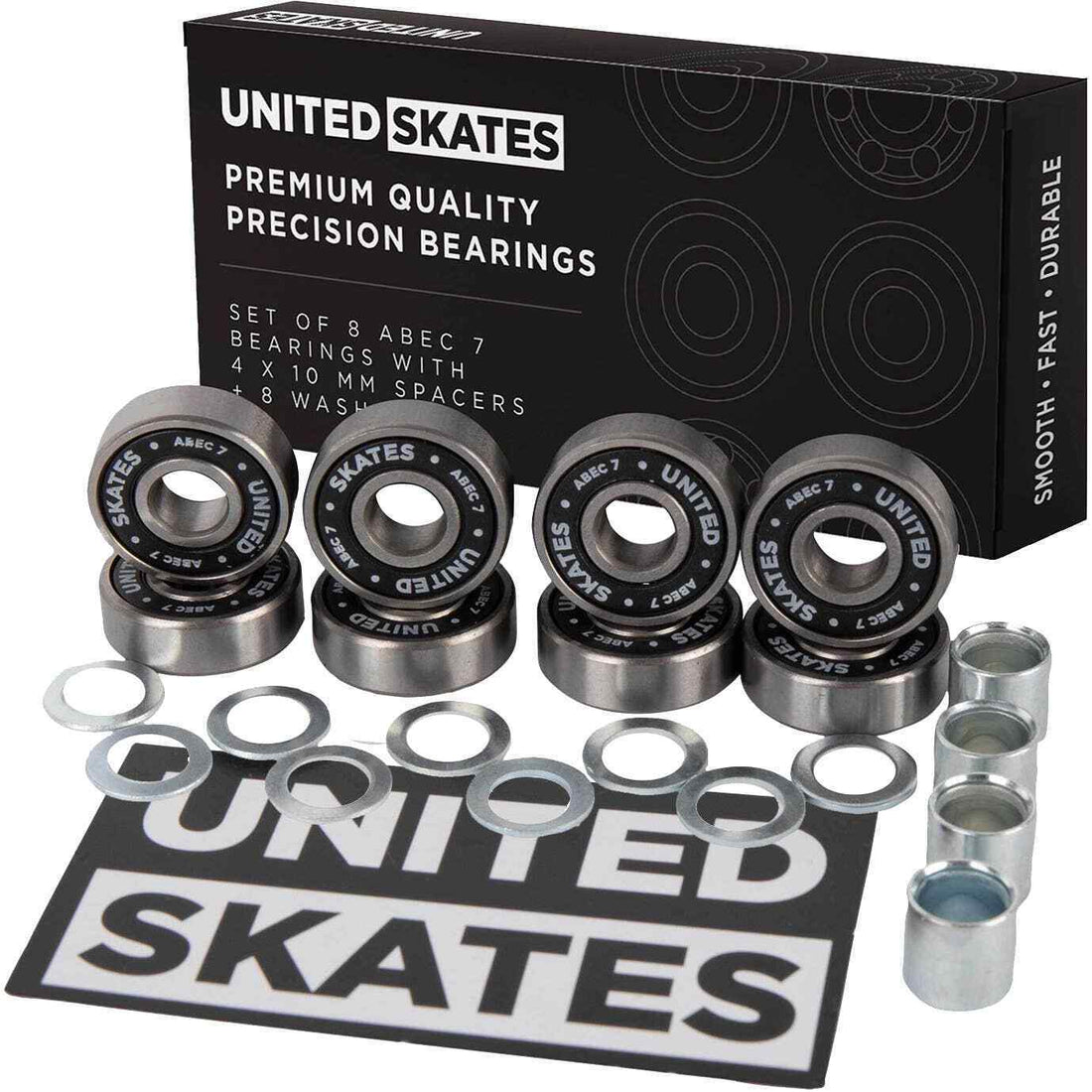 United Skates ABEC 7 Skateboard Bearings Pack of 8