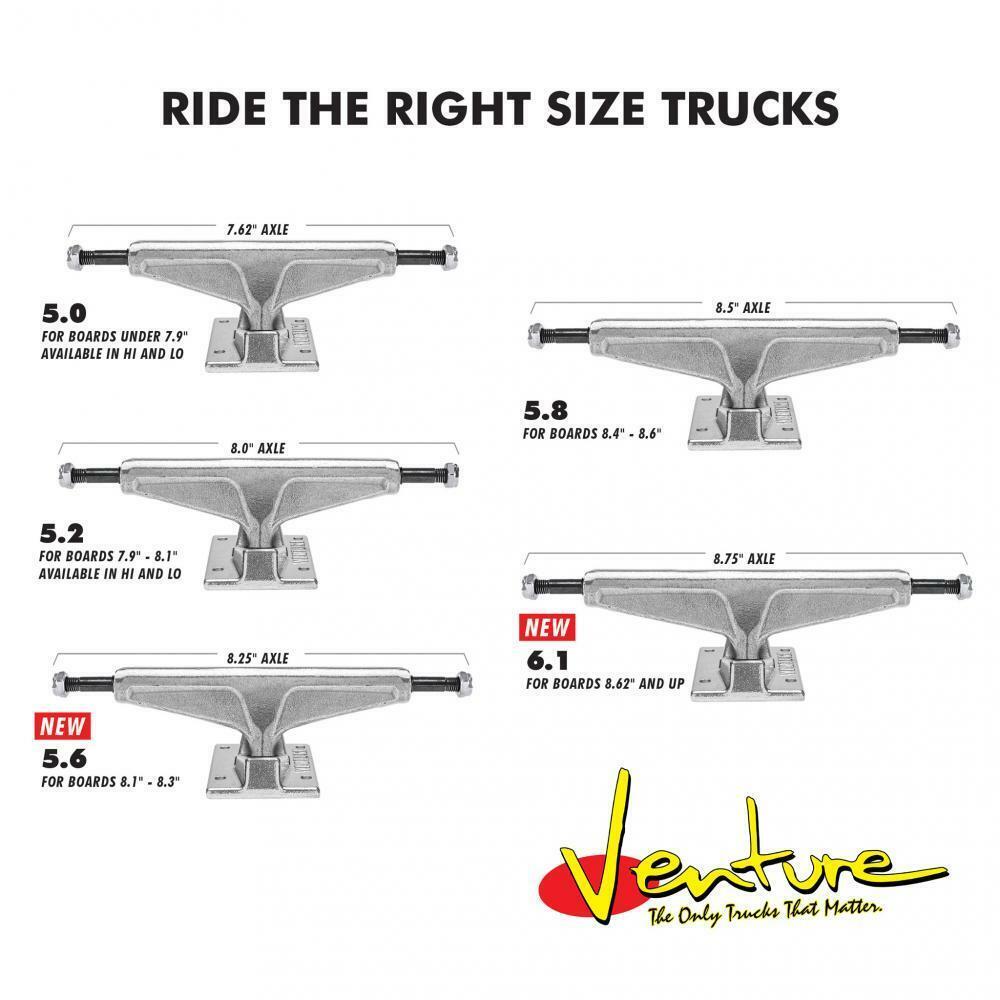 Venture High Skateboard Truck All Polished Silver 5.6
