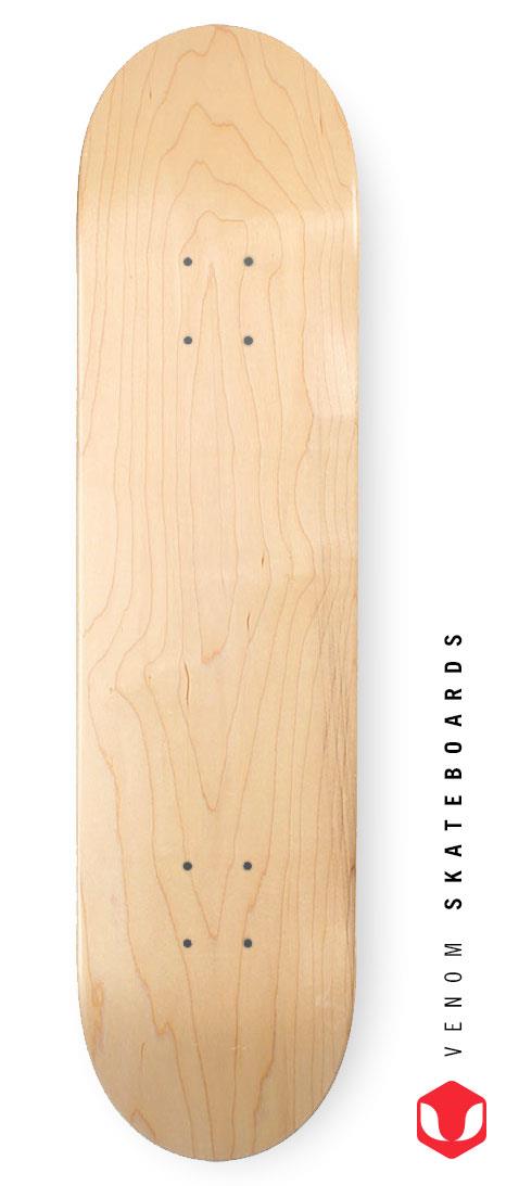 Venom Blank Skateboard Deck - Natural - 7.75" to 8.5"