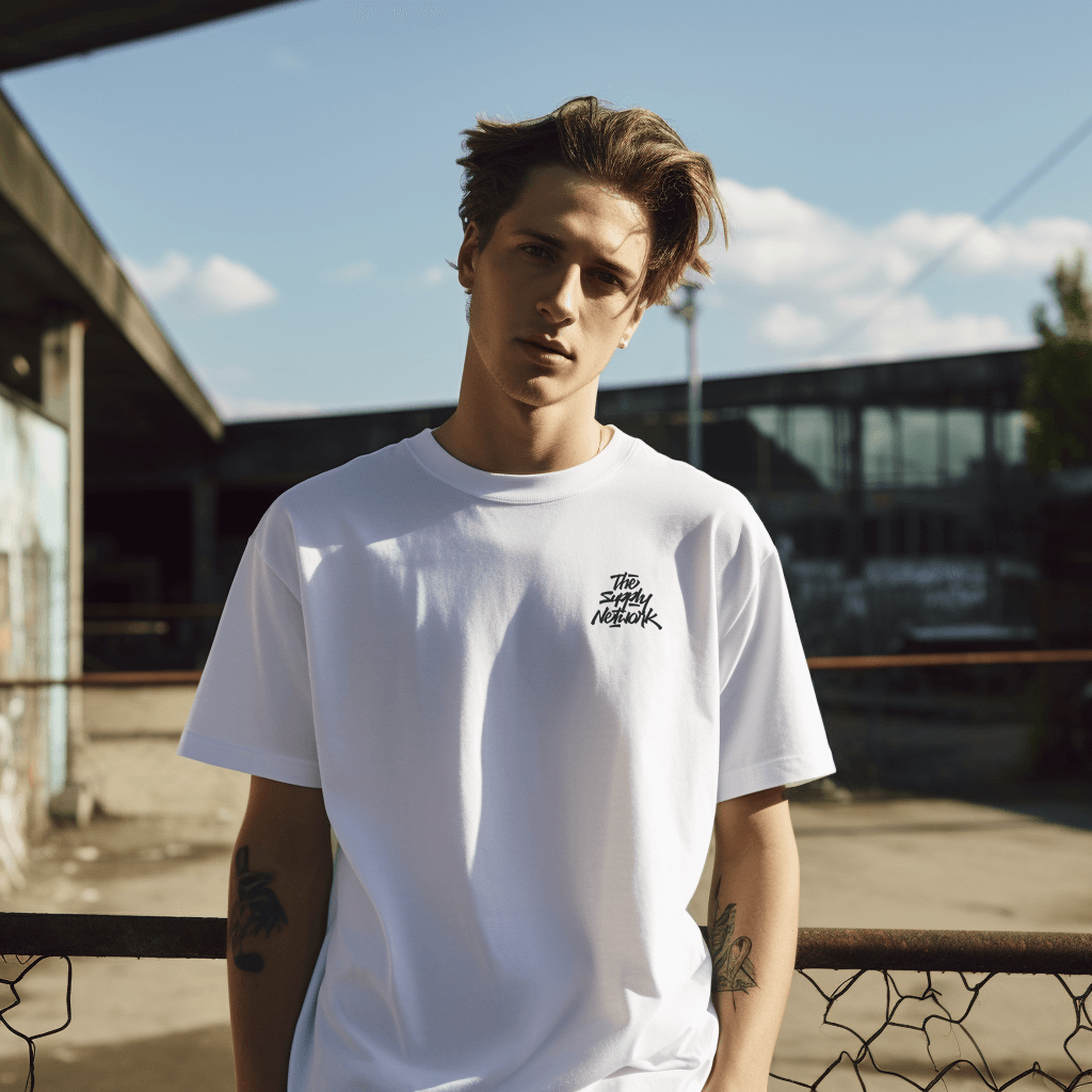 Mens White Skater T-Shirt