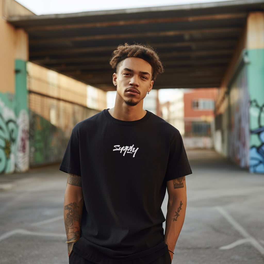 Mens Black Skater T-Shirt