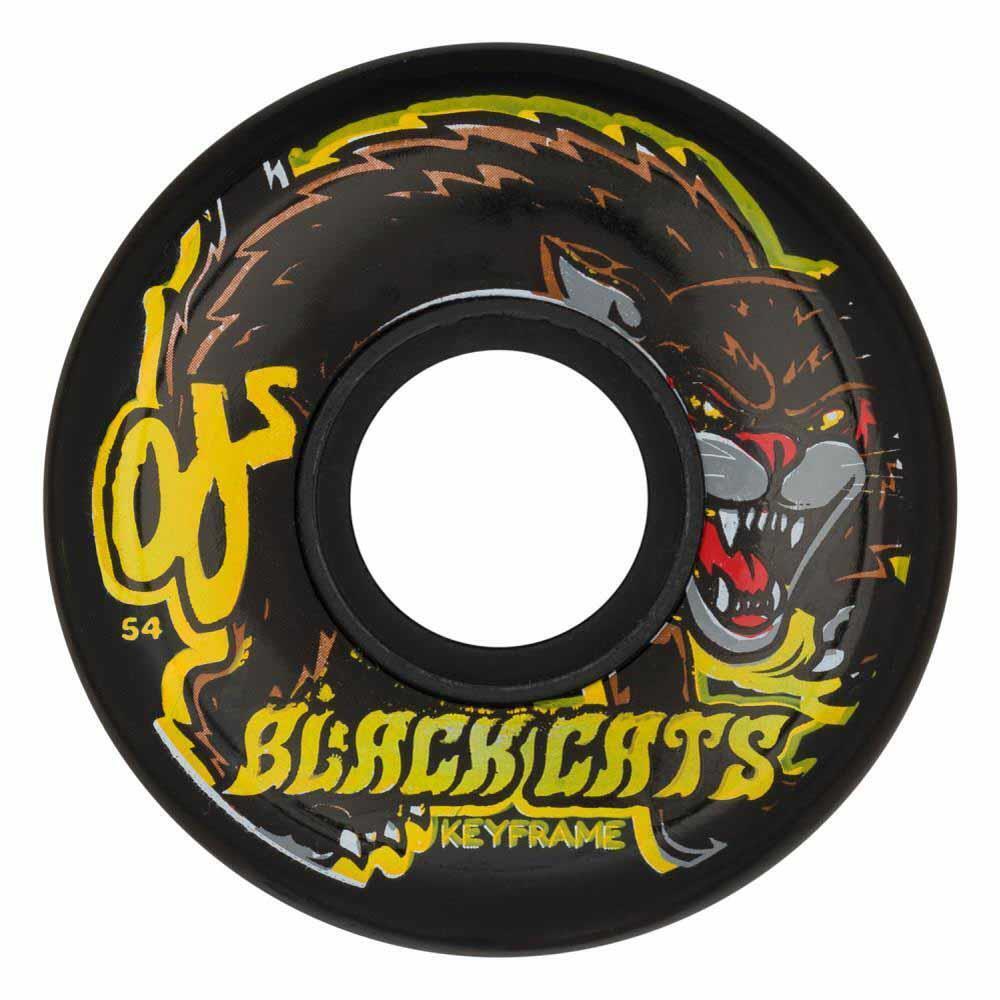OJ Soft Skateboard Wheels Black Cats Keyframe 87a Black 54mm