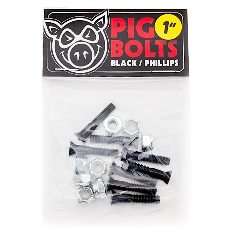 Pig Black Skateboard Bolts Phillips 1"