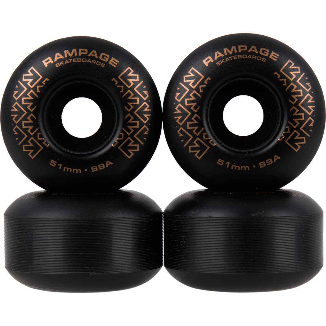 Rampage 99A Skateboard Wheels Black Gold