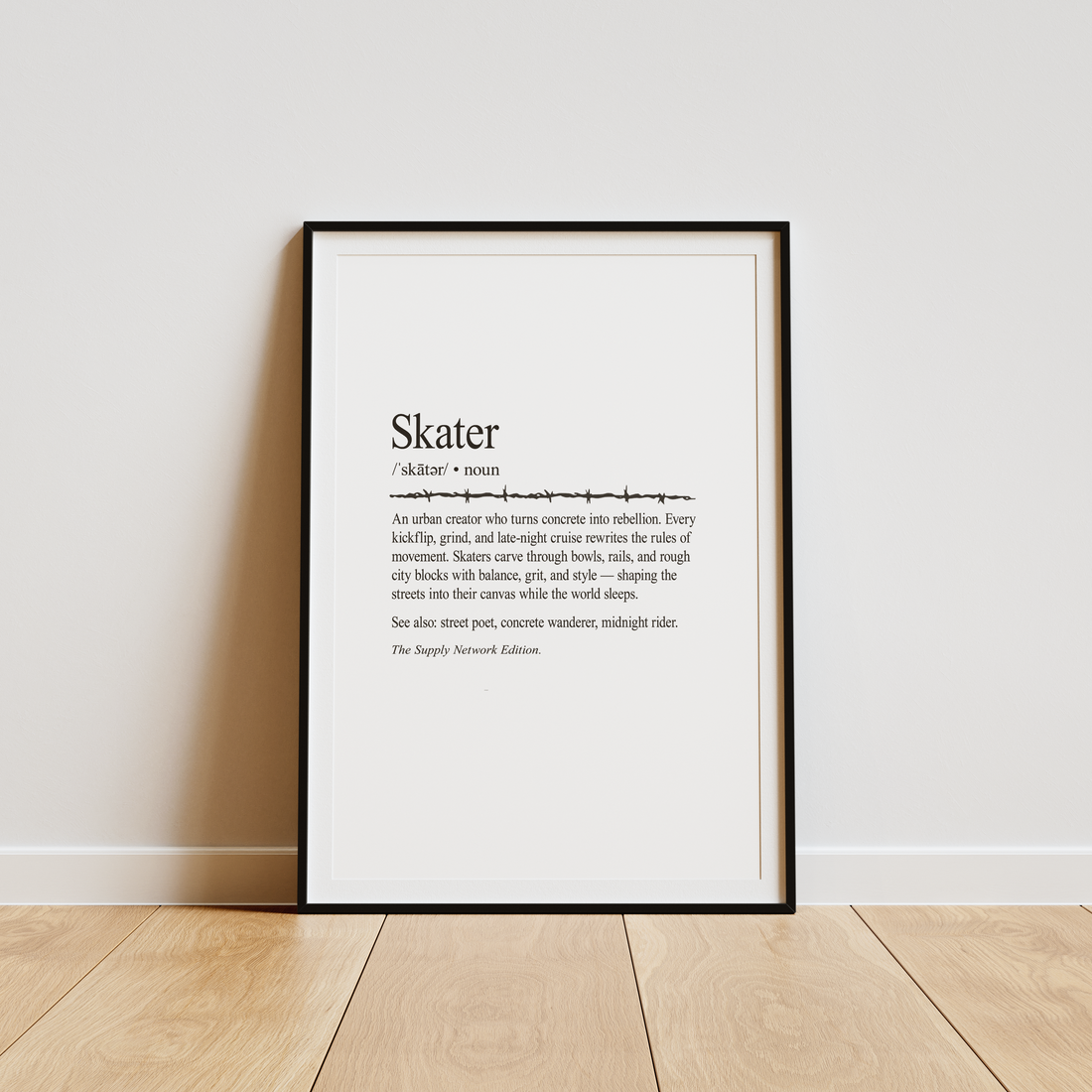 Skater Definition White Skateboard Poster by The Supply Network