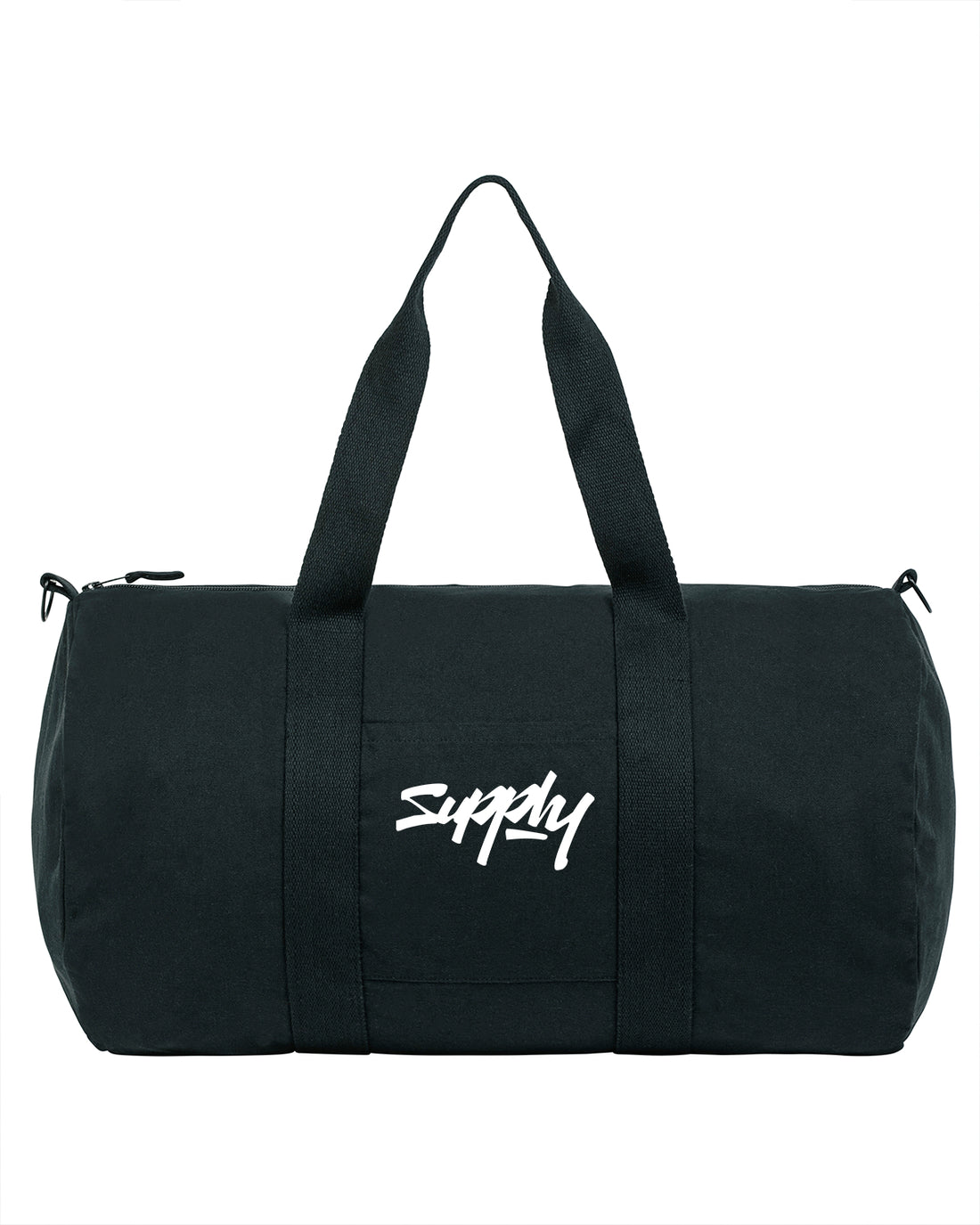 Skater "Supply" Premium Black Duffle Bag Front Print