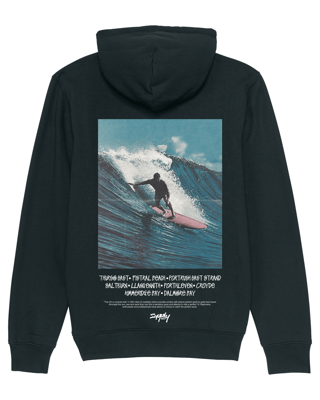Catch The Wave Black Surfer Hoodie