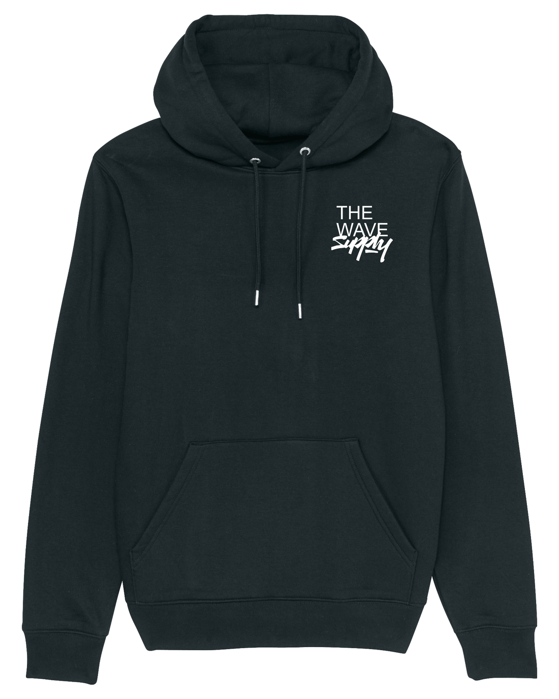Black Skater Hoodie, Catch The Wave Front Print