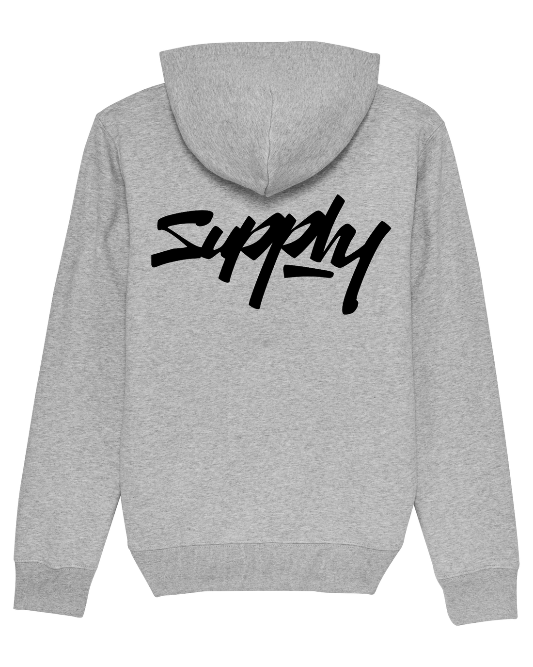 Grey Skater Hoodie, Supply V2 Back Print