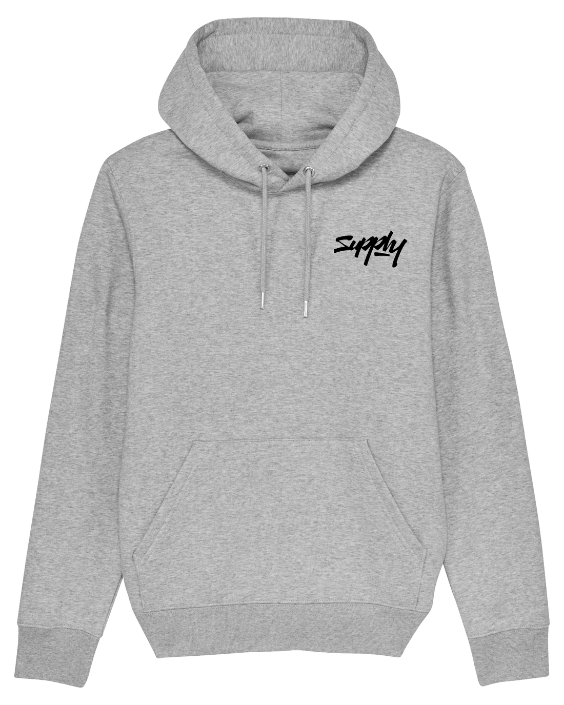 Grey Skater Hoodie, Supply V2 Front Print