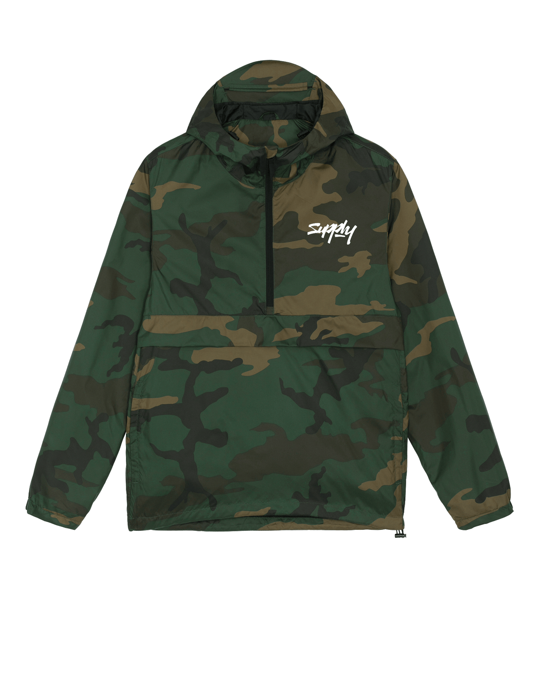 Camouflage Skater Jacket, Quarter Zip Front Print