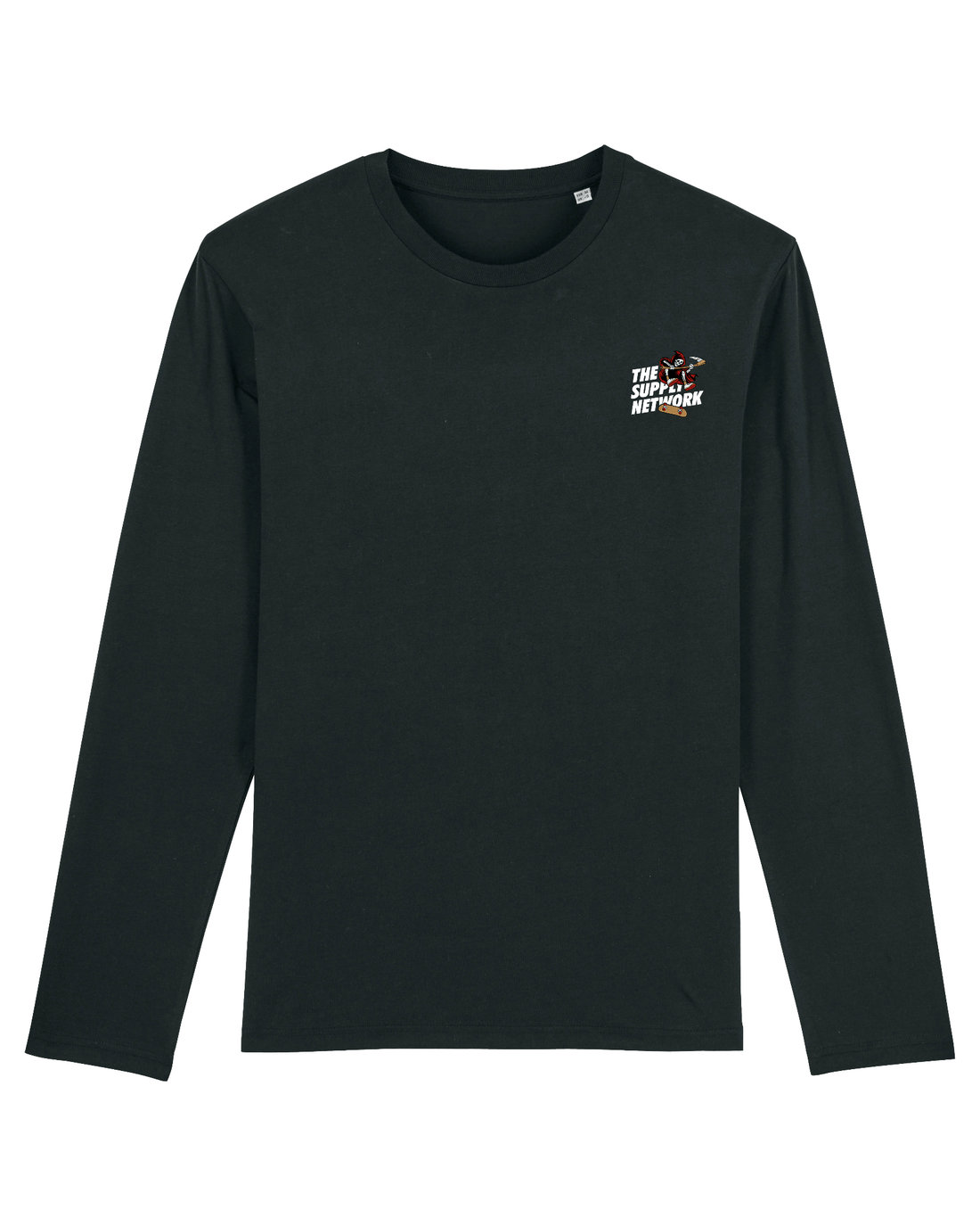 Black Skater Long Sleeve, Grim Reaper Front Print